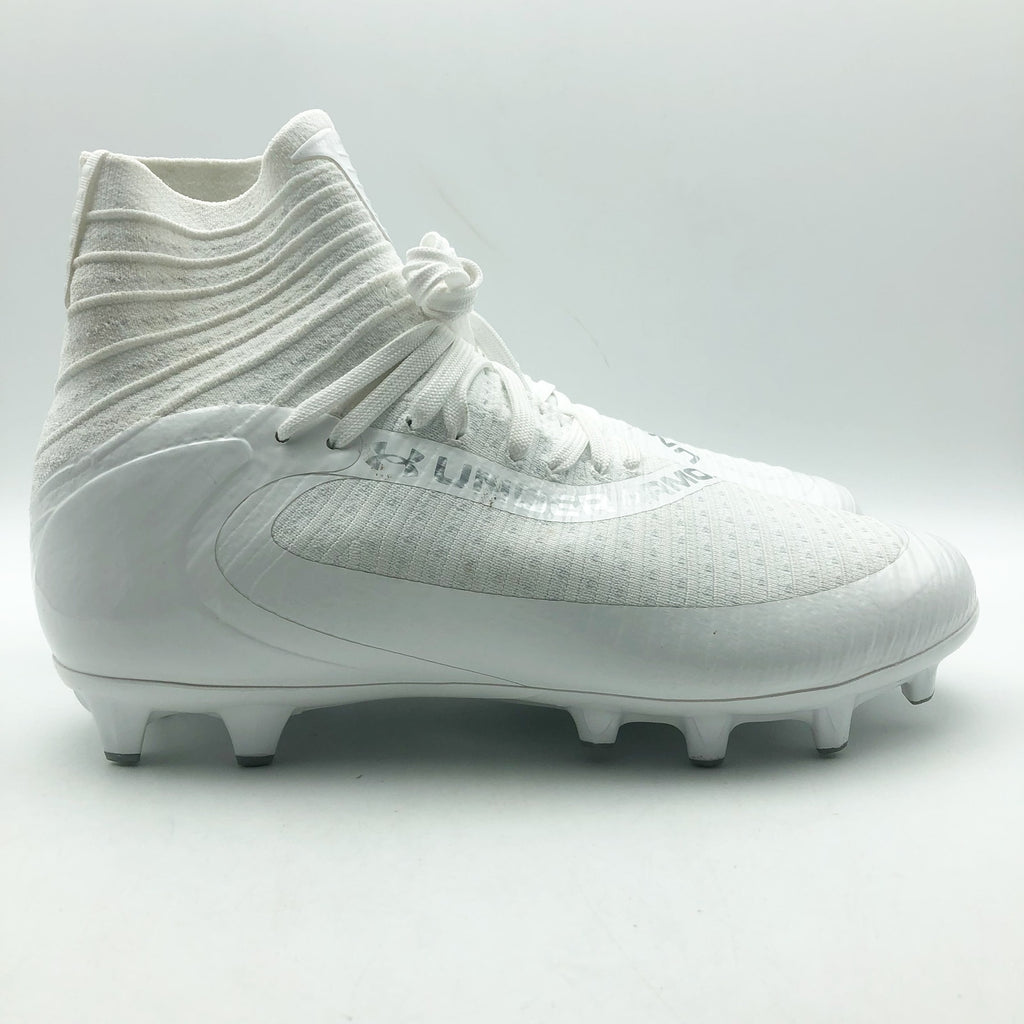 Under Armour Men Highlight MC 2.0 High Top Football Cleats Size 8 White NWOB