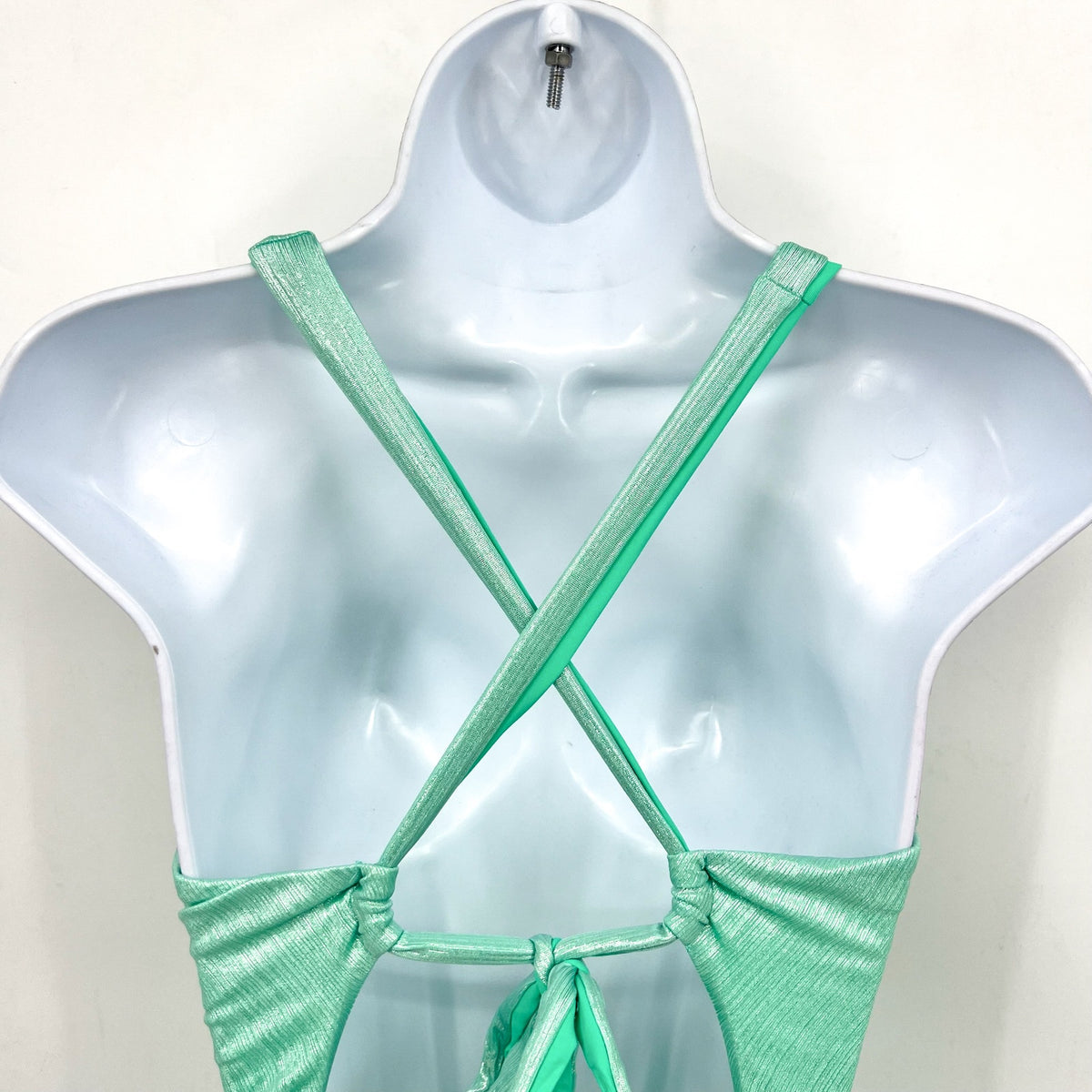 BECCA Women's Oragami Textured One Piece Swimsuit Medium Green Aqua Sea NWT