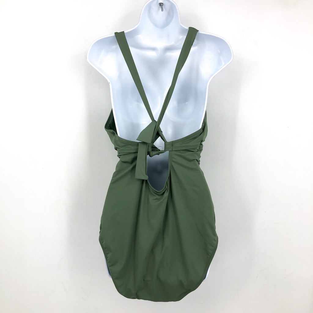 TOMMY BAHAMA Paradise Fronds One Piece Swimsuit Size 4 Green Tea Leaf Vneck NWT