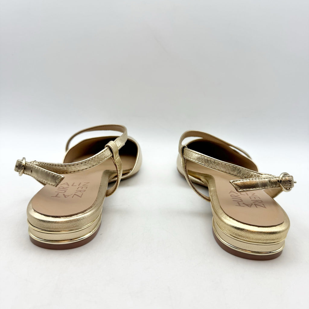 Naturalizer Womens Hawaii Slingback Flats US 5.5 M EU 35.5 Gold Leather NIB