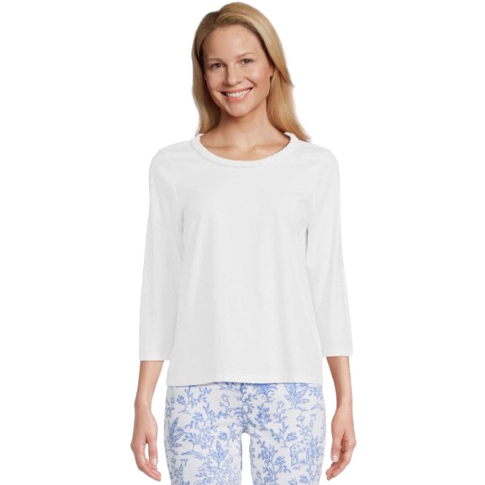 LILLY PULITZER Women's Paulson Knit Top Small Resort White 3/4 Sleeves NWT