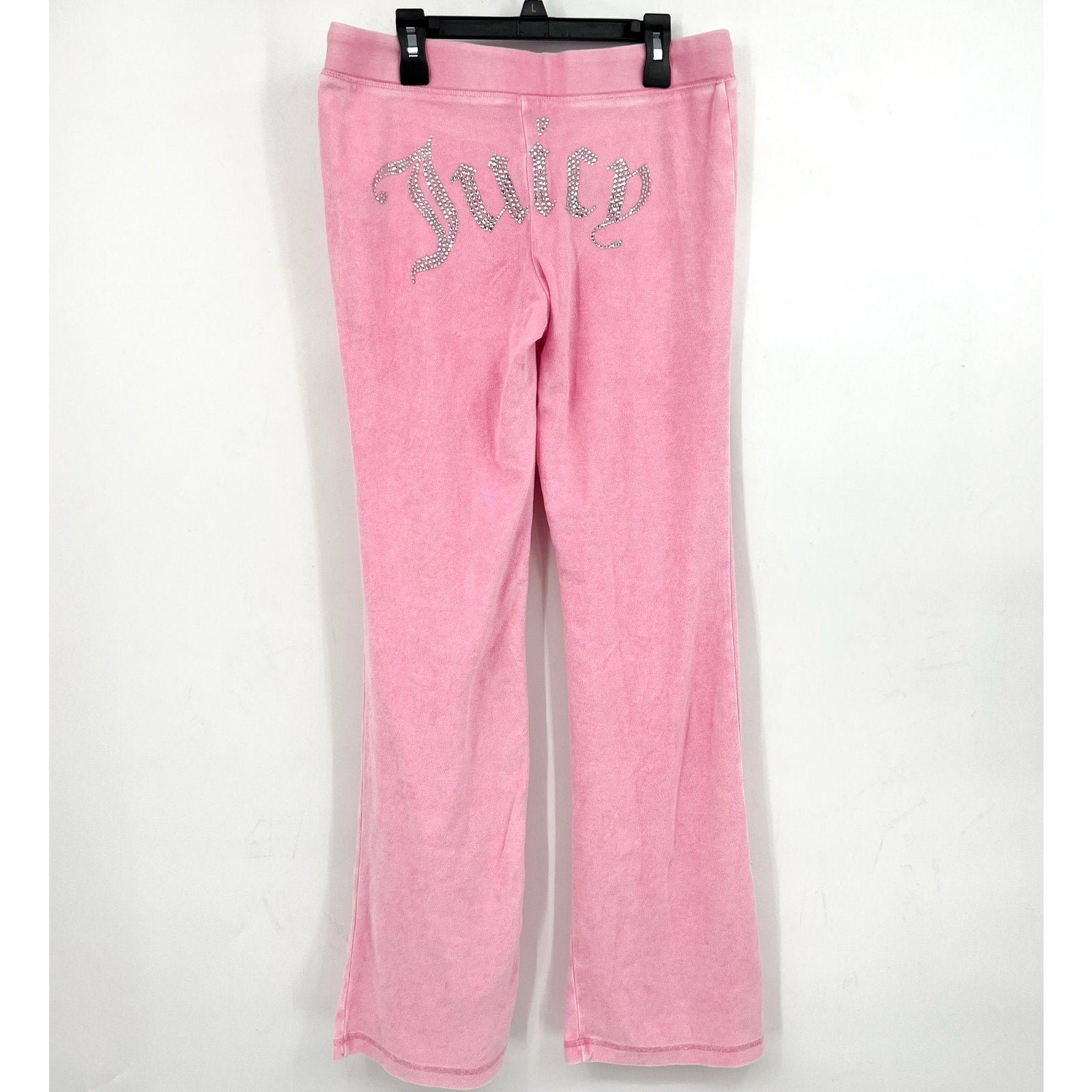 Juicy Couture Garment Dyed Heritage Wide Leg Track Pants Small Hot Pink NWT