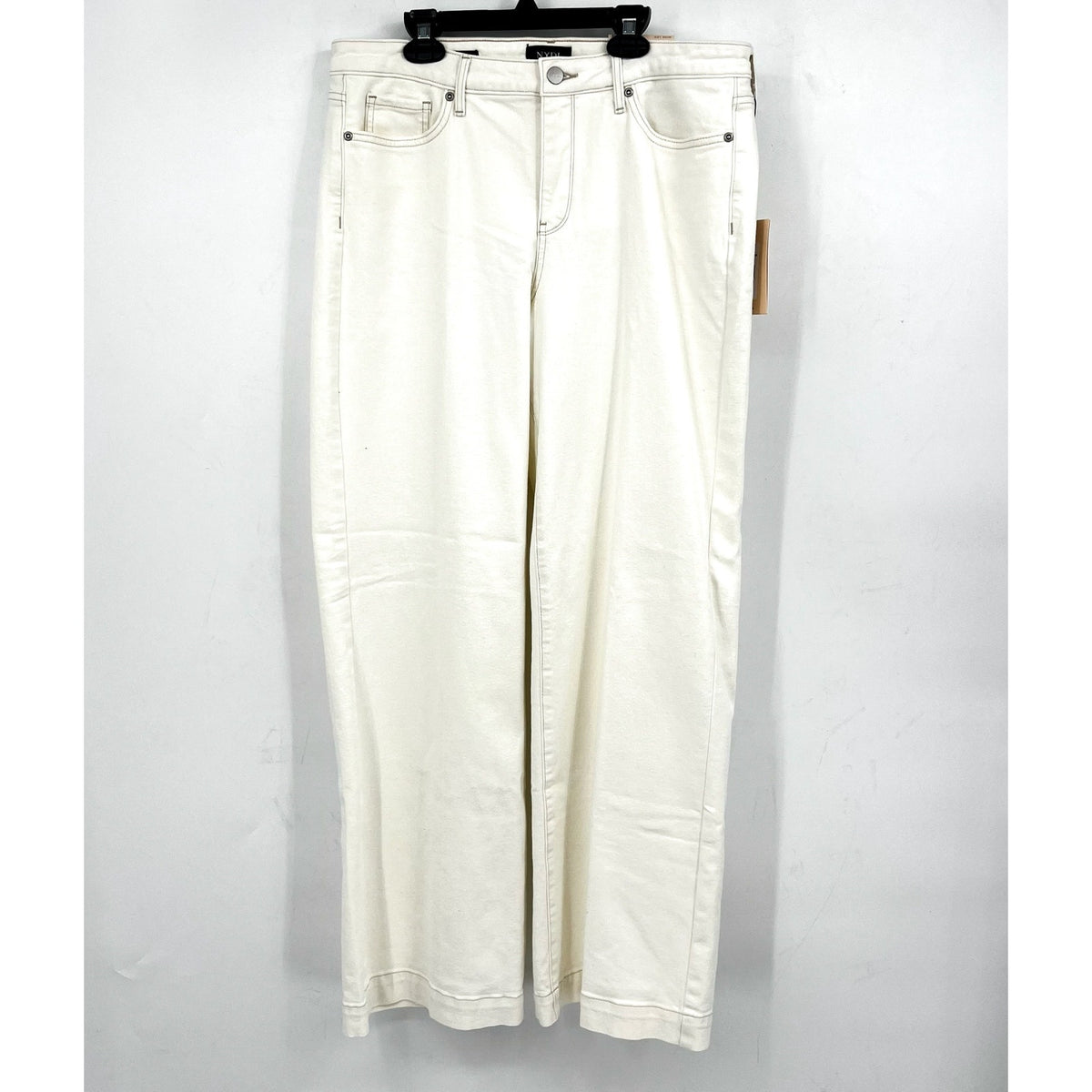 NYDJ Women's Teresa Wide Leg Jeans Size 12 Winter White Stretch NWT