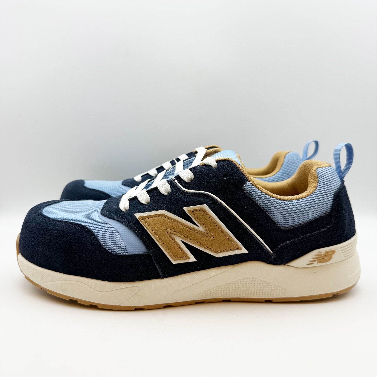 New Balance Mens Work Safety Elite Lite Shoe US 7.5 Light Blue Navy Comp Toe NIB