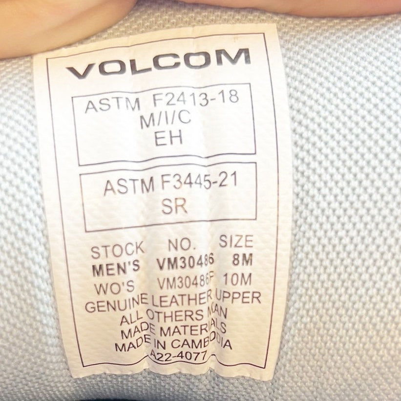 Volcom Stone Work Shoes Mens 8 Womens 10 Slate Blue Comp Toe EH SR NIB