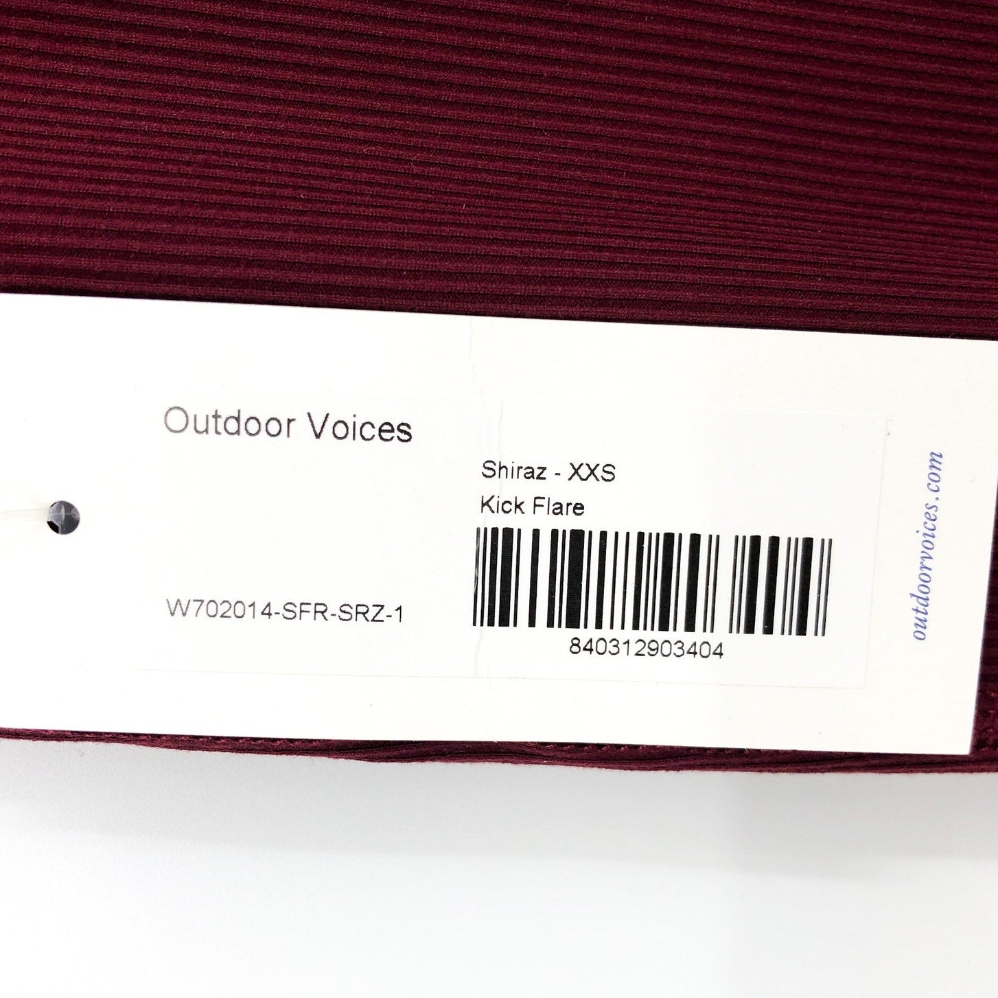 OUTDOOR VOICES Womens Kick Flare Pants XXS Red Shiraz Superform Rib NWT