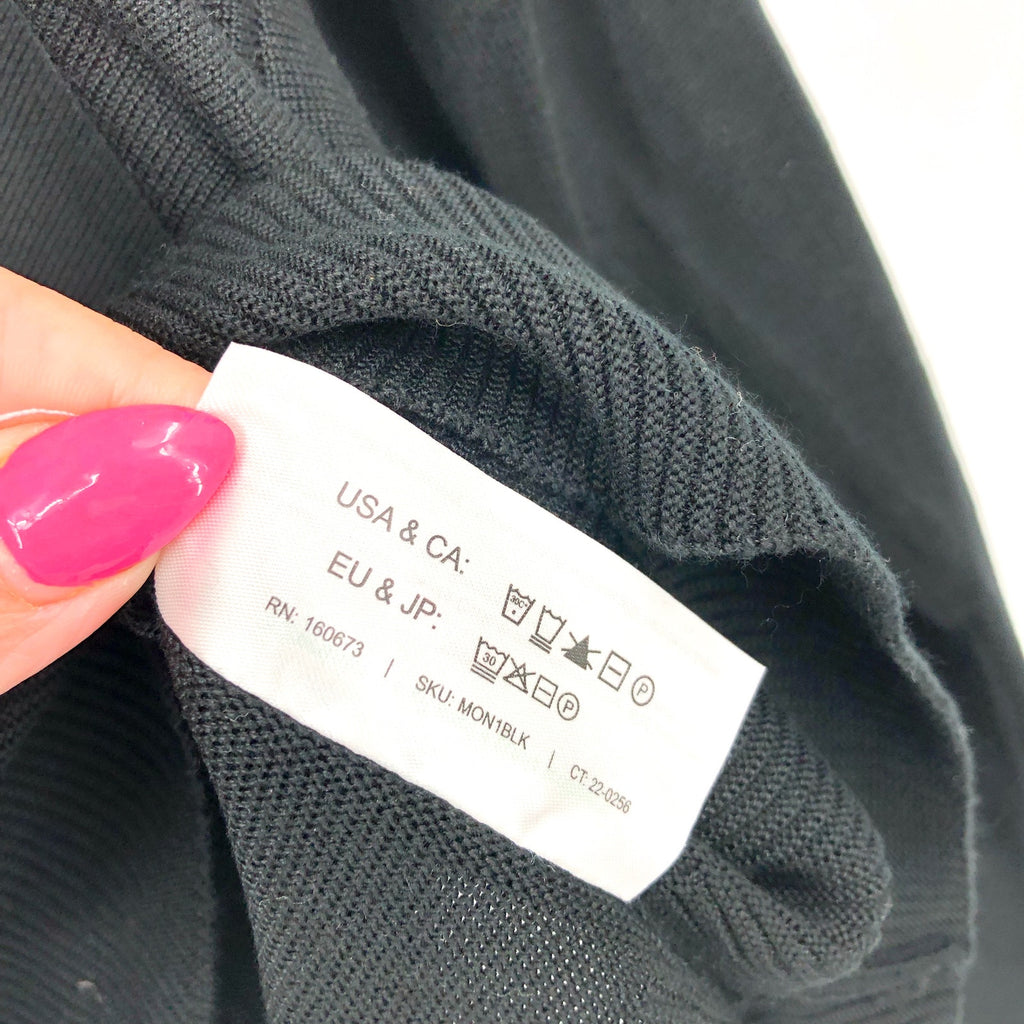 M.M LAFLEUR Women's Monica Top XL Black Silk Jersey Long Sleeve Blouse NWT