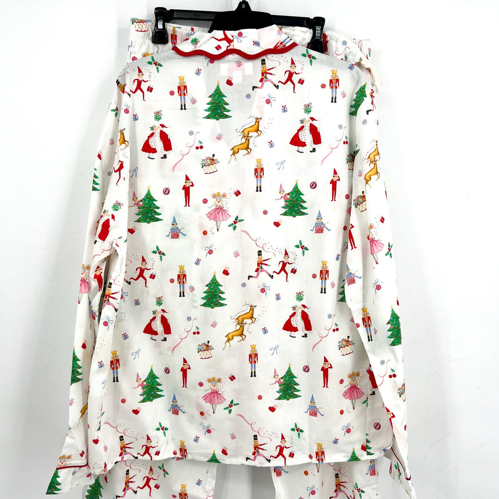 SANT AND ABEL X KATHY HILTON Christmas Magic Cotton Pajamas Set XL White NWT