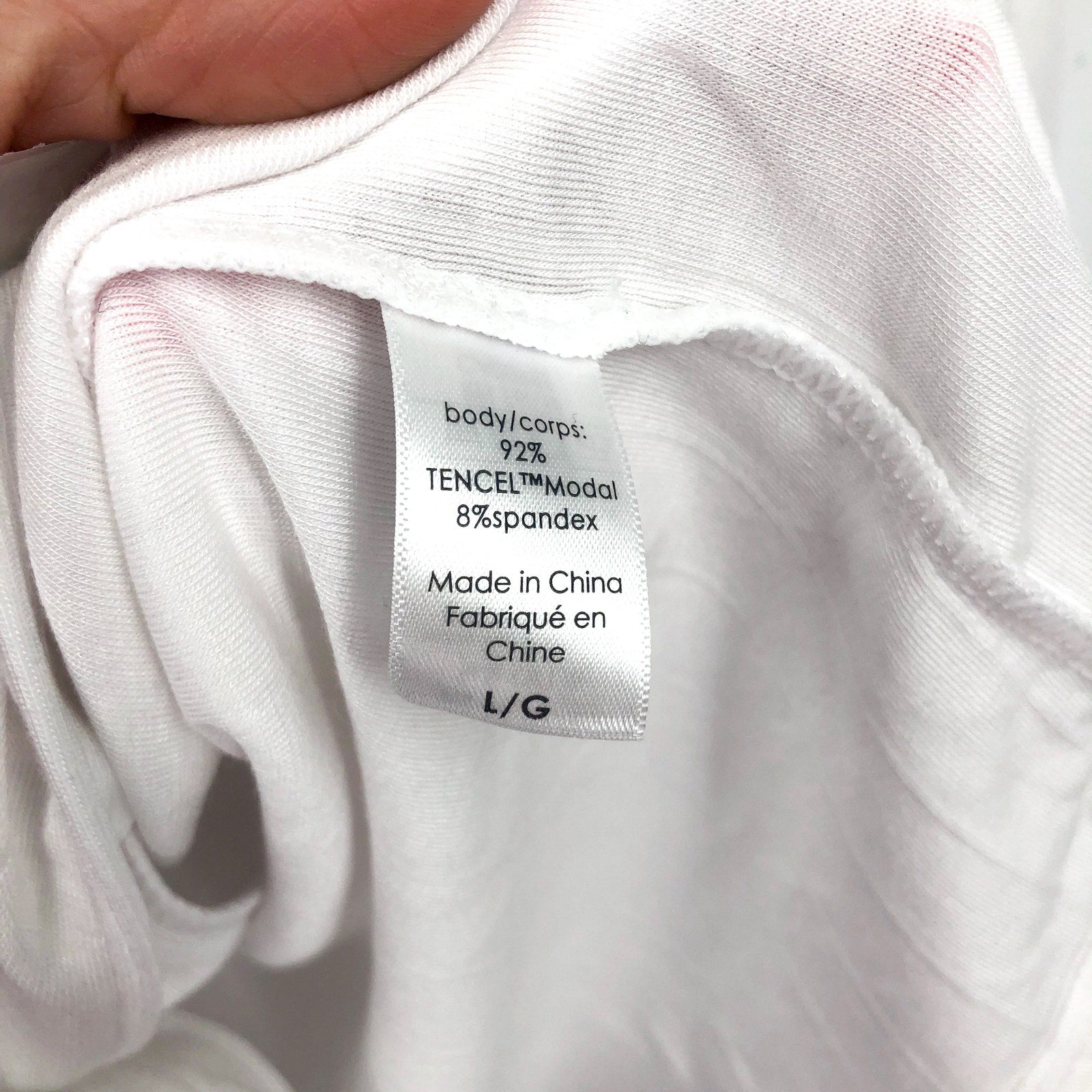 EBERJEY Women's Gisele Rib Long PJ Set Large White TENCEL Modal NWT