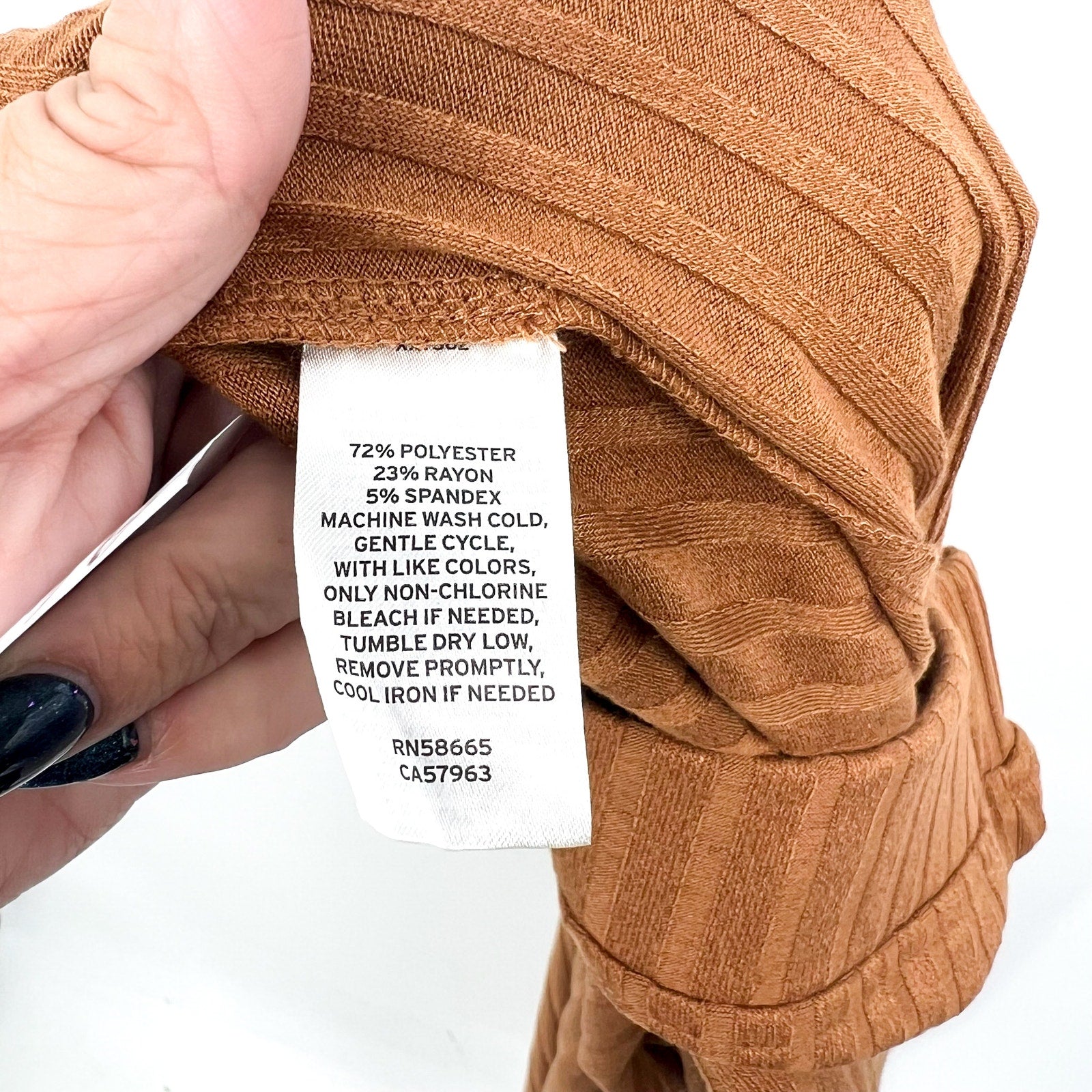 BP. Women's Casual Straight Leg Ribbed Knit Pants Small Brown Copper Stretch NWT