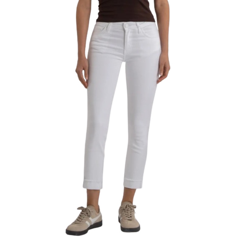 KUT FROM THE KLOTH Amy Crop Straight Leg Jeans Size 4 White Mid Rise NWT