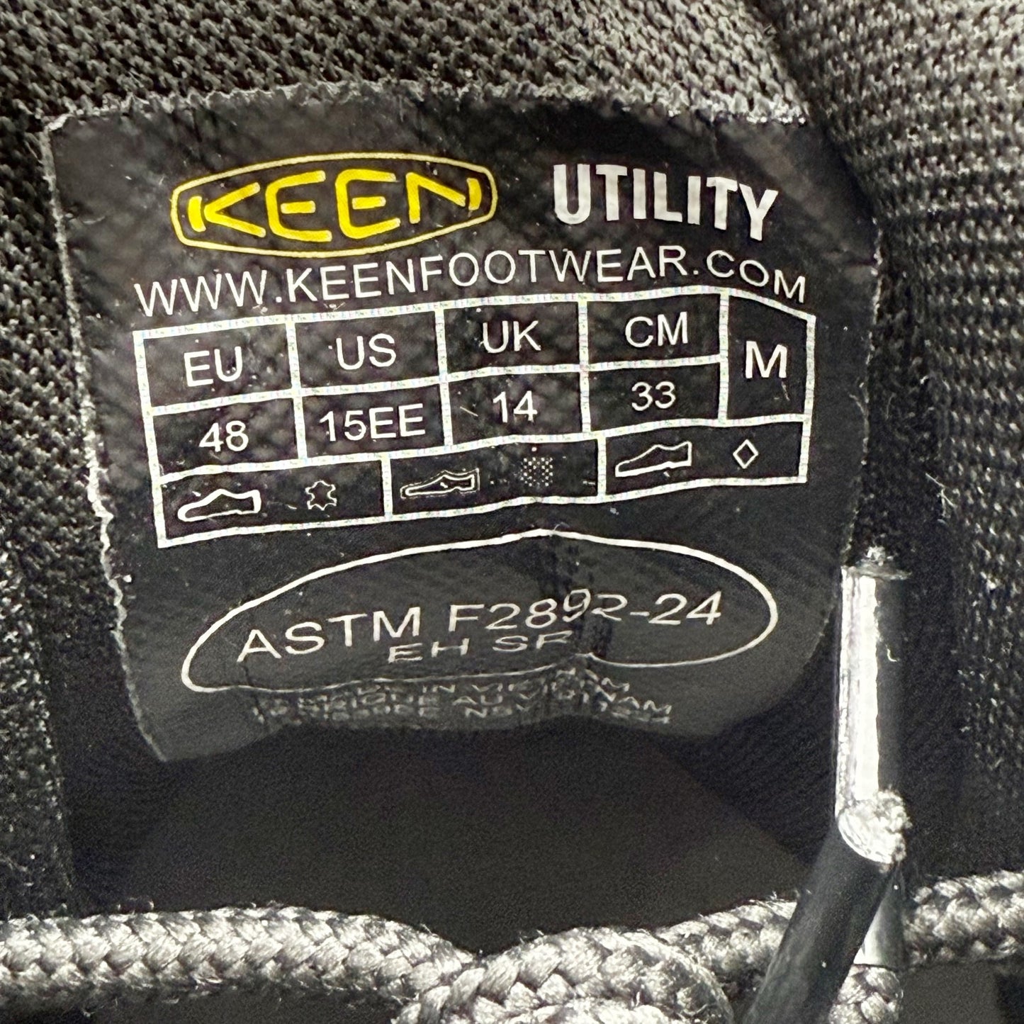 Keen Utility Mens Gibson Boots US 15 Wide EU 48 Black Leather SR NWOB