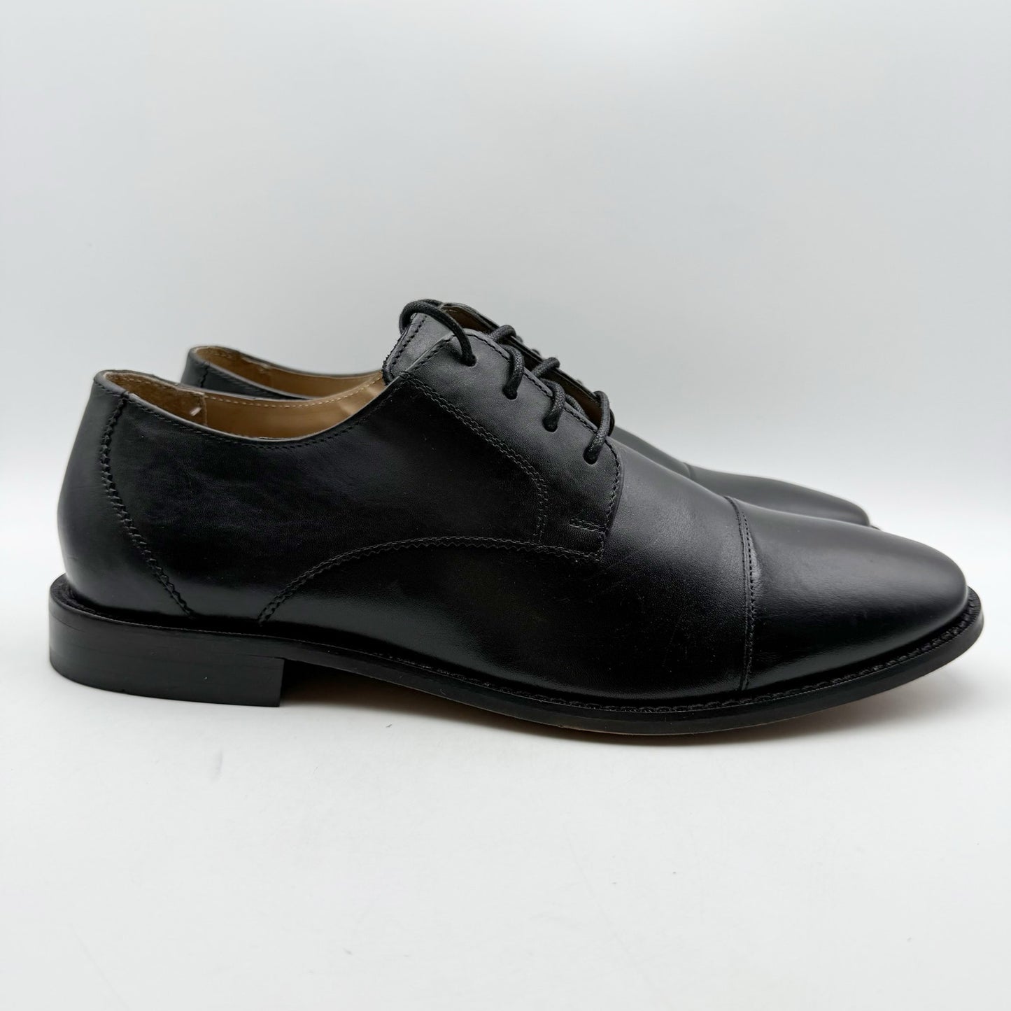 Florsheim Mens Montinaro Cap Toe Oxford Shoes US 9 M Black Leather NIB