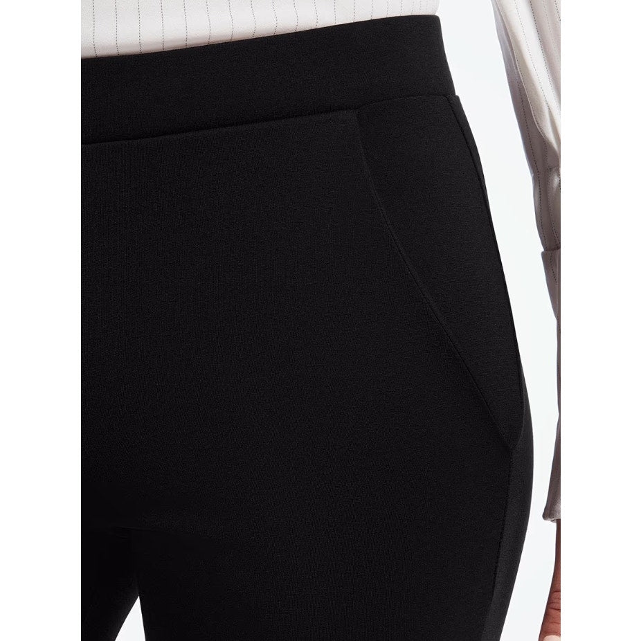 HUE Women's Ponte 7/8 Leggings Large Black Ankle Slit Stretch NWT