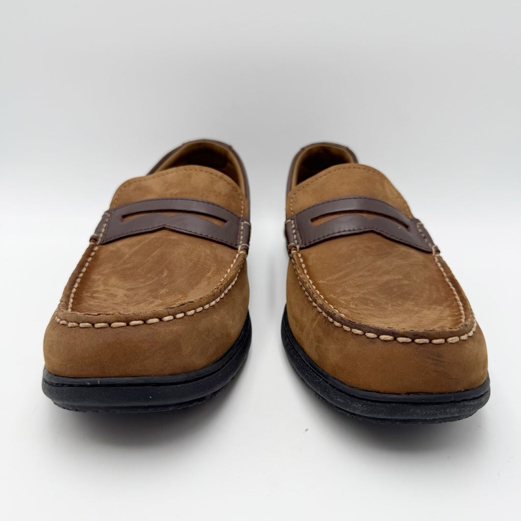 SPERRY Mens Monterey Penny Loafers Size 11.5 Soft Brown Nubuck Leather NWOB