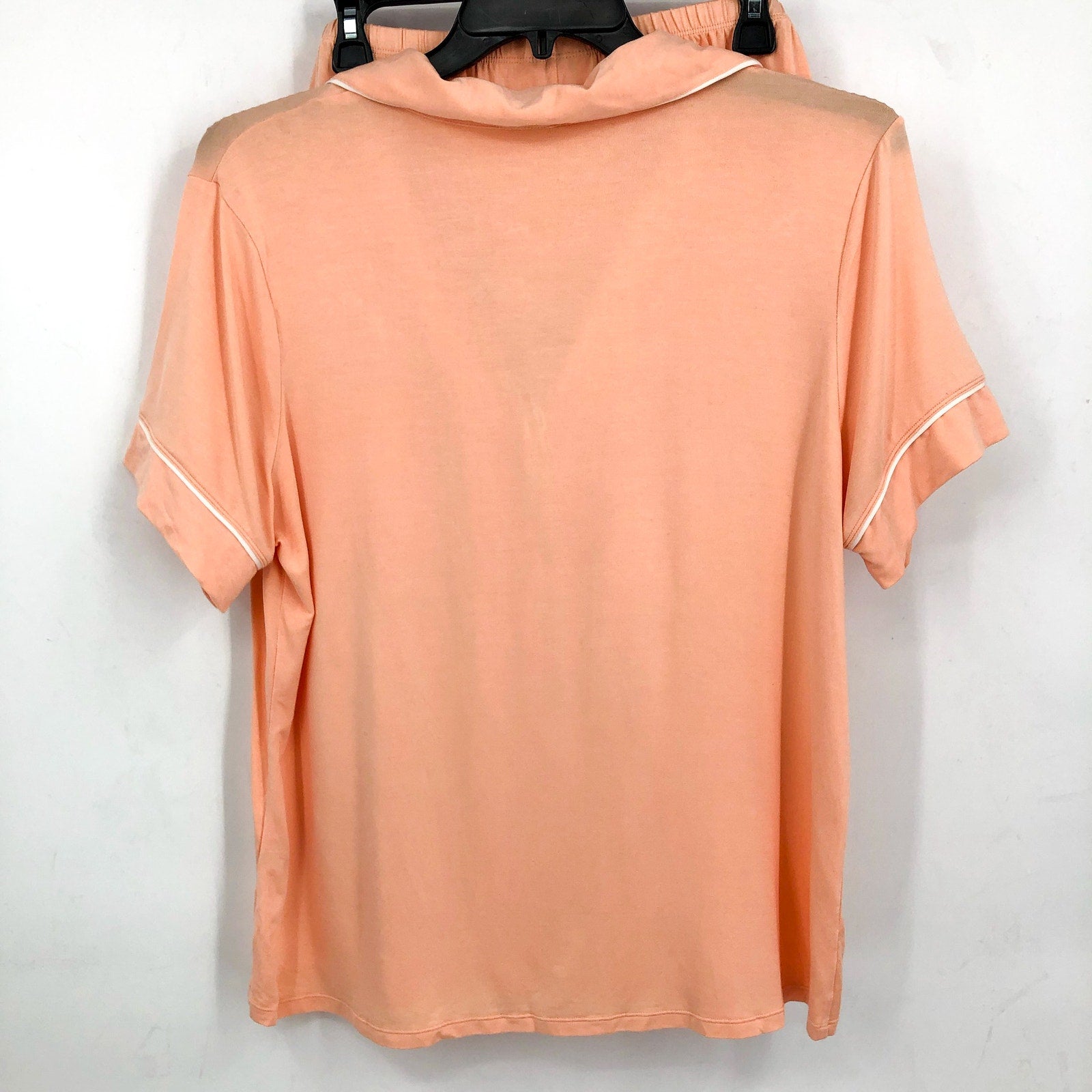 EBERJEY Gisele Relaxed Short PJ Set Large Peach Parfait Ivory TENCEL Modal NWOT