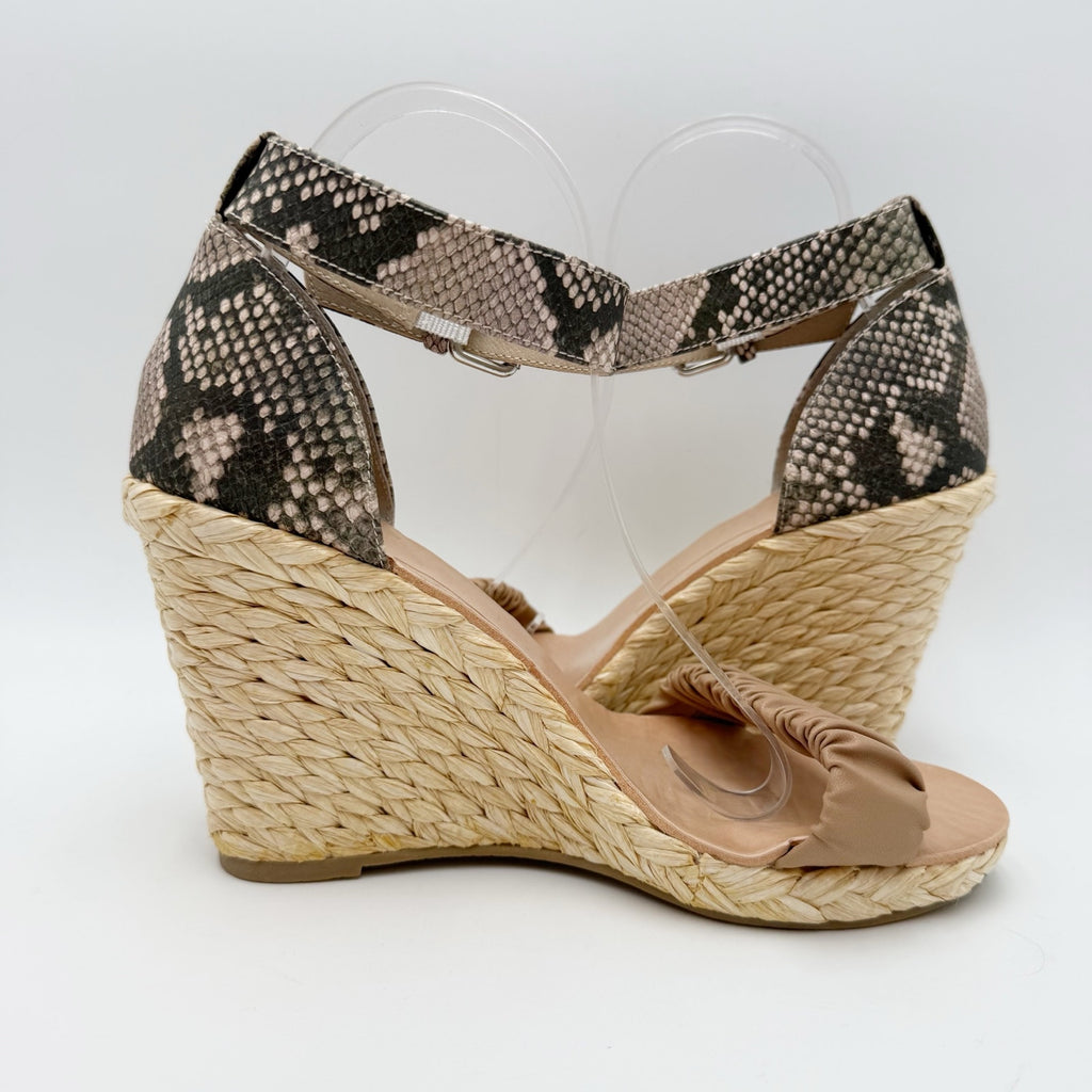 DOLCE Vita Womens Noor Wedge Sandals Size 8.5 Brown Espadrille Leather NWOB