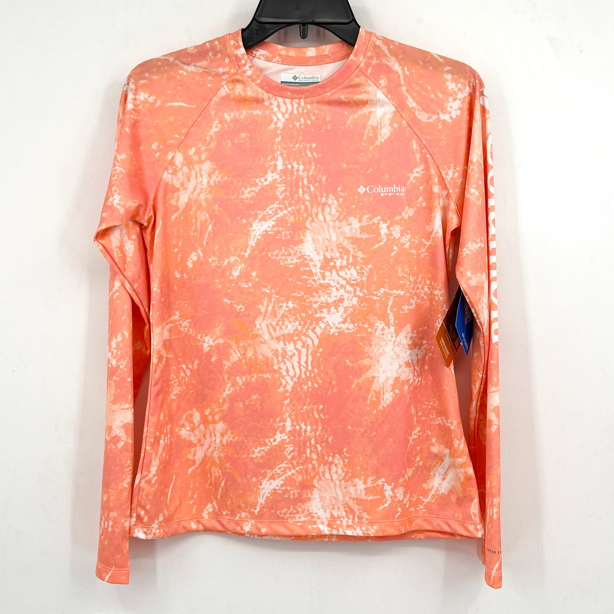 COLUMBIA Womens PFG Super Tidal Shirt XS Tiki Pink Print Long-Sleeve NWT