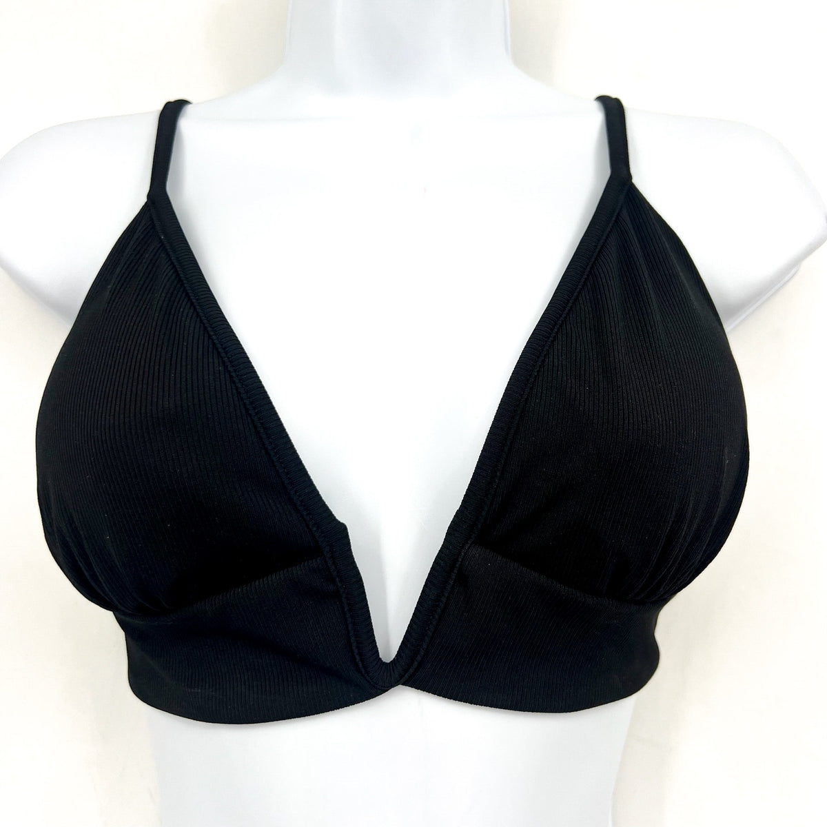 MAAJI Women's Jade Parade Long Line Triangle Bikini Top Small  Black NWT