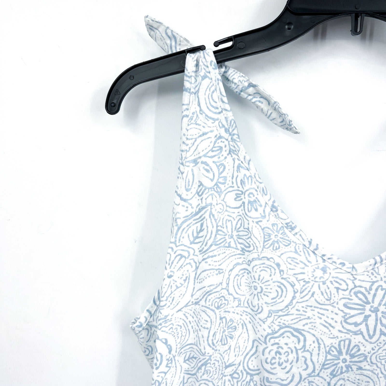 SOUTHERN TIDE Womens Forever Floral Tie Shoulder Romper Small White Sky Blue NWT