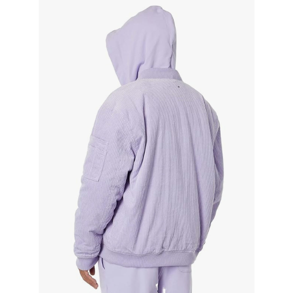 LABEL Unisex Go-To Corduroy Bomber Jacket XL Lavender Purple Full Zip NWT