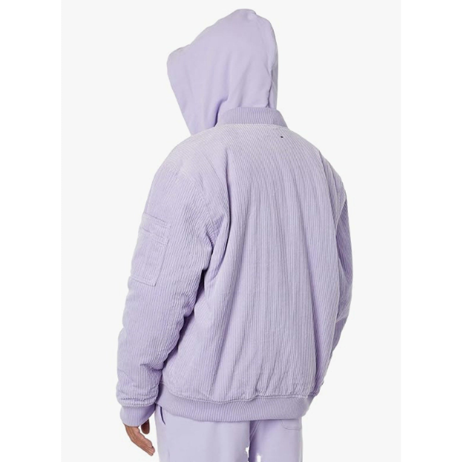 LABEL Unisex Go-To Corduroy Bomber Jacket XL Lavender Purple Full Zip NWT