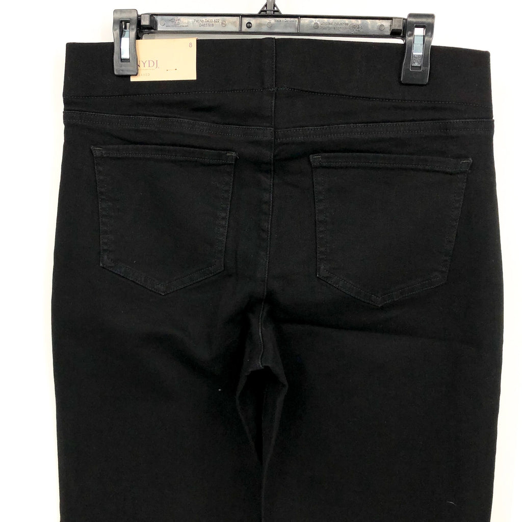 NYDJ Women's Bailey Relaxed Straight Jeans Size 8 Black Rinse Pull On NWT