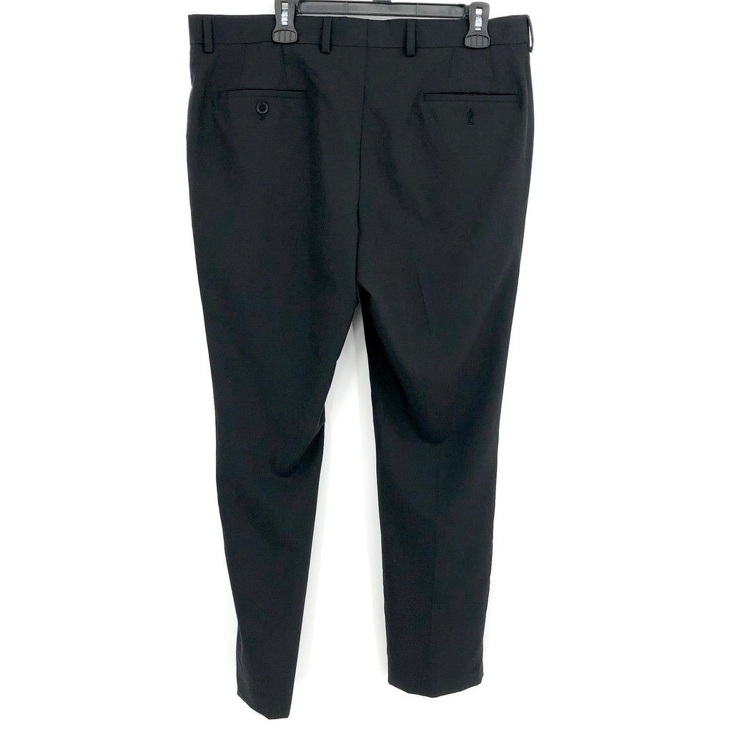 THE SAVILE ROW Men Brixton Suit Pants 36 x 33 Black Flat Front Slim Stretch NWOT