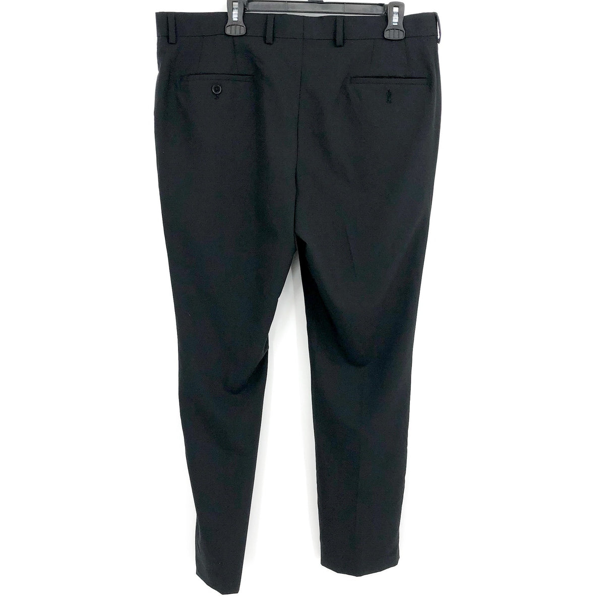 THE SAVILE ROW Men Brixton Suit Pants 36 x 33 Black Flat Front Slim Stretch NWOT