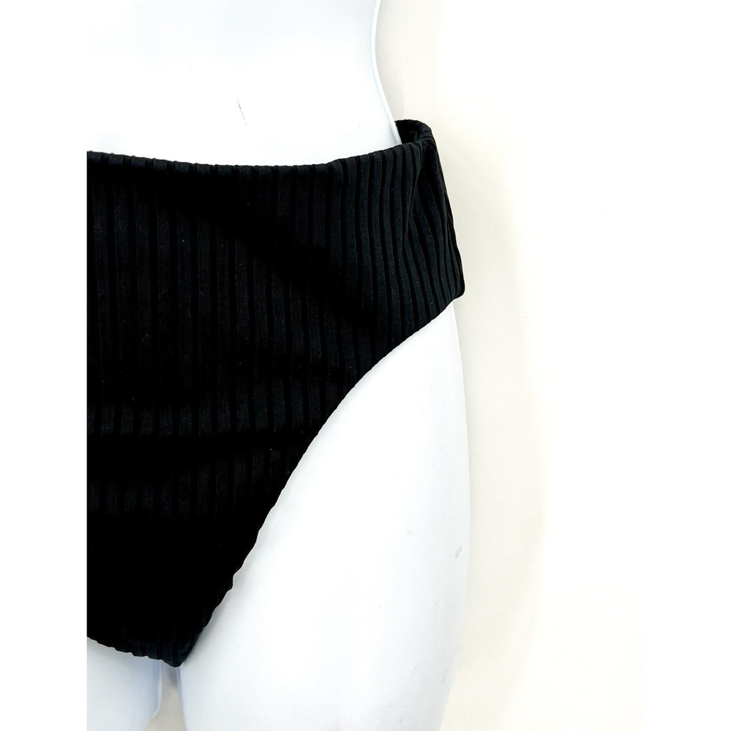 L*SPACE Women's Savannah Classic High Waist Bikini Bottoms Small Black NWOT