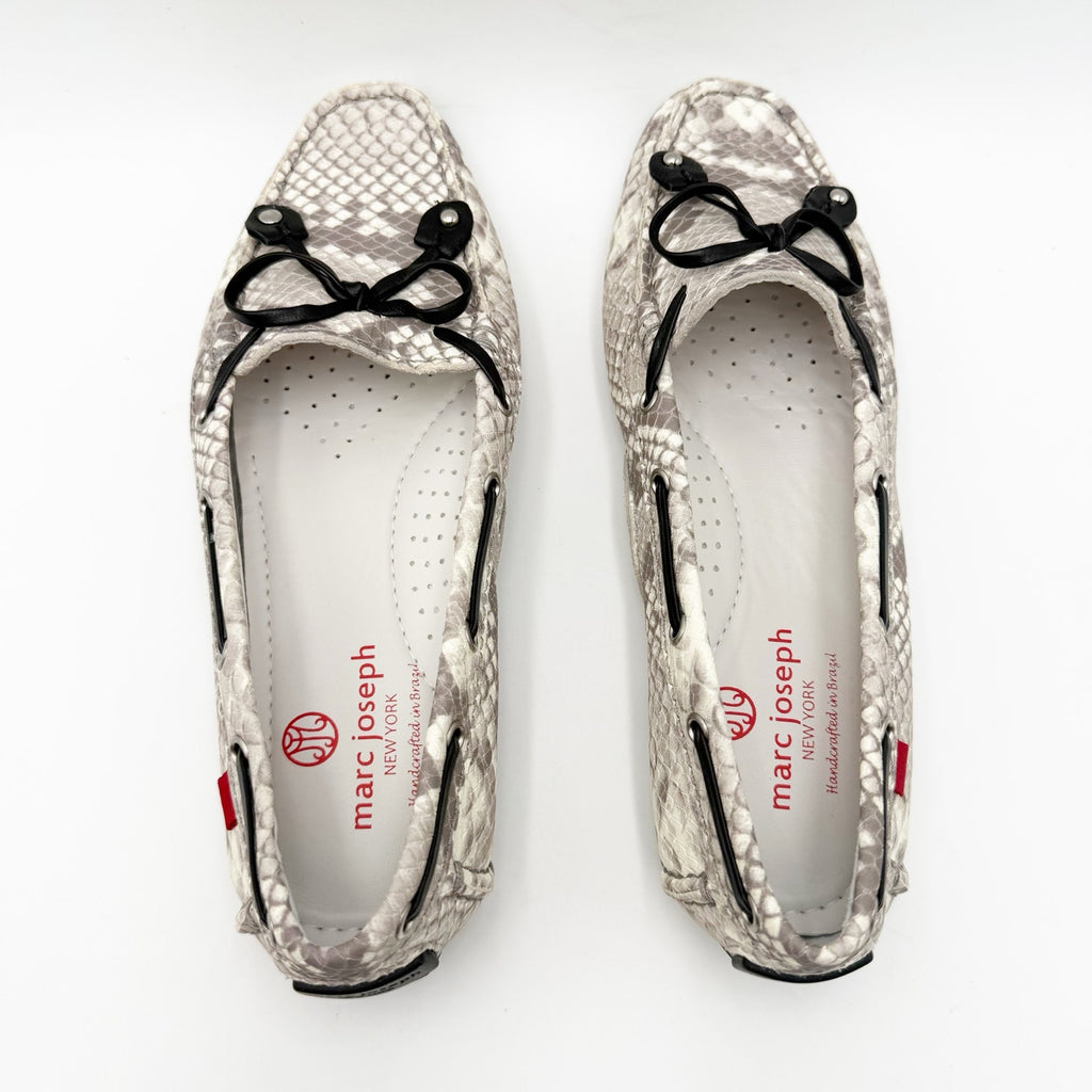 Marc Joseph NY Womens Cypress Hill Loafers Size 5.5 M Grey White Leather NWOB