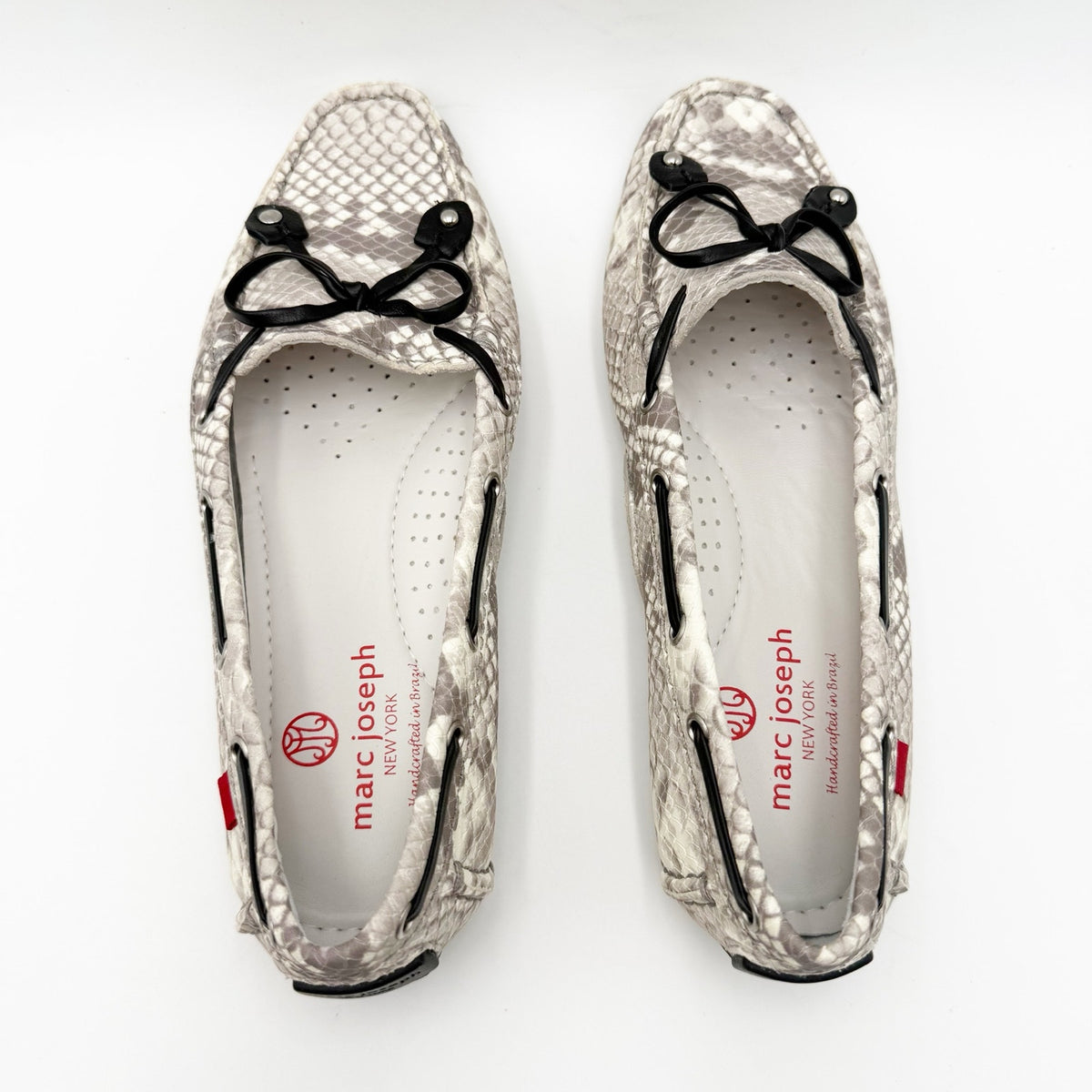 Marc Joseph NY Womens Cypress Hill Loafers Size 5.5 M Grey White Leather NWOB