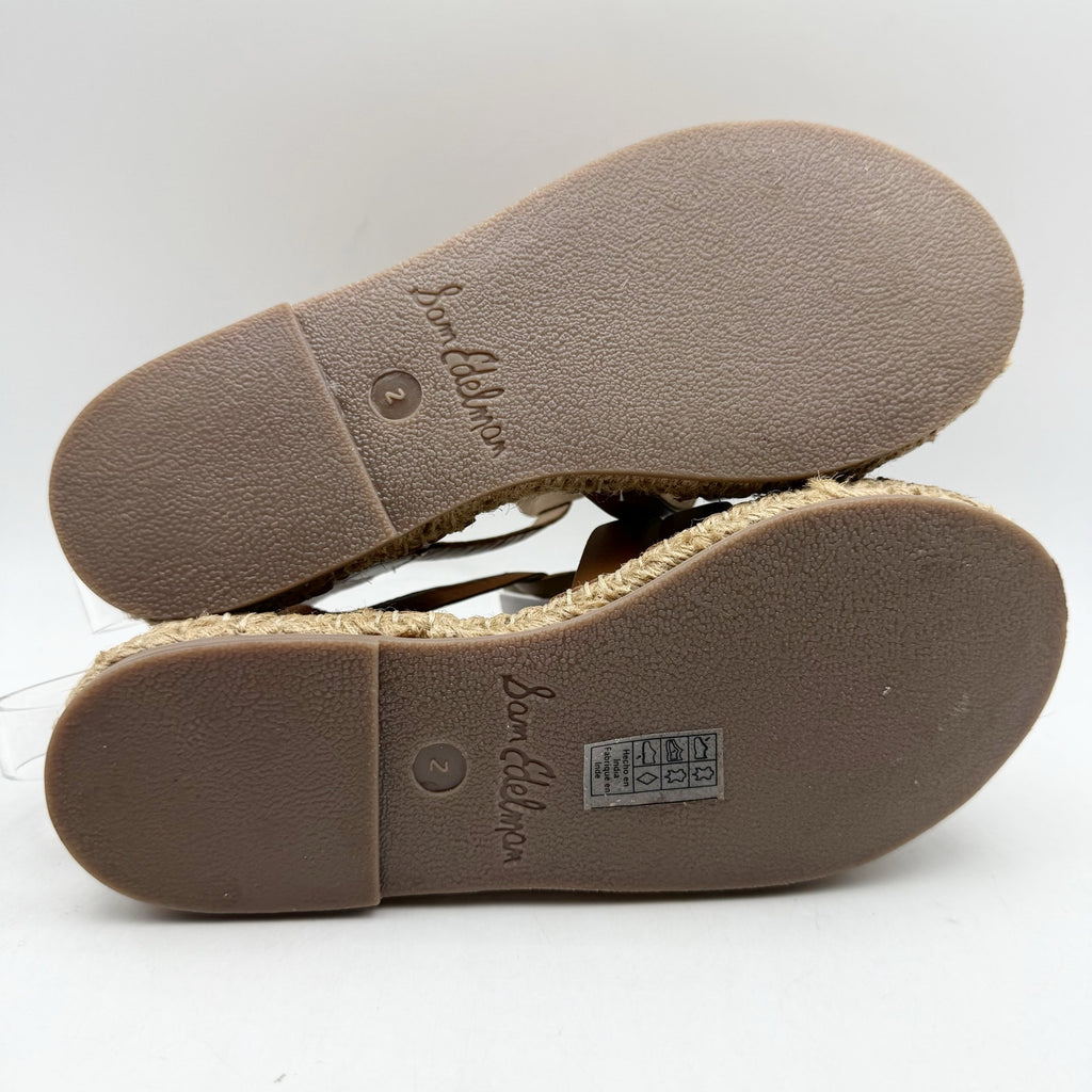 Sam Edelman Kids Kora Sandals US 2 M EU 33.5 Brown Leather NIB