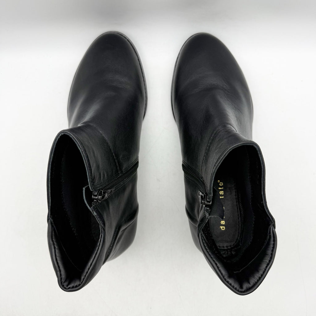 David Tate Womens Ania Ankle Bootie US 8.5 Wide Black Leather NWOB