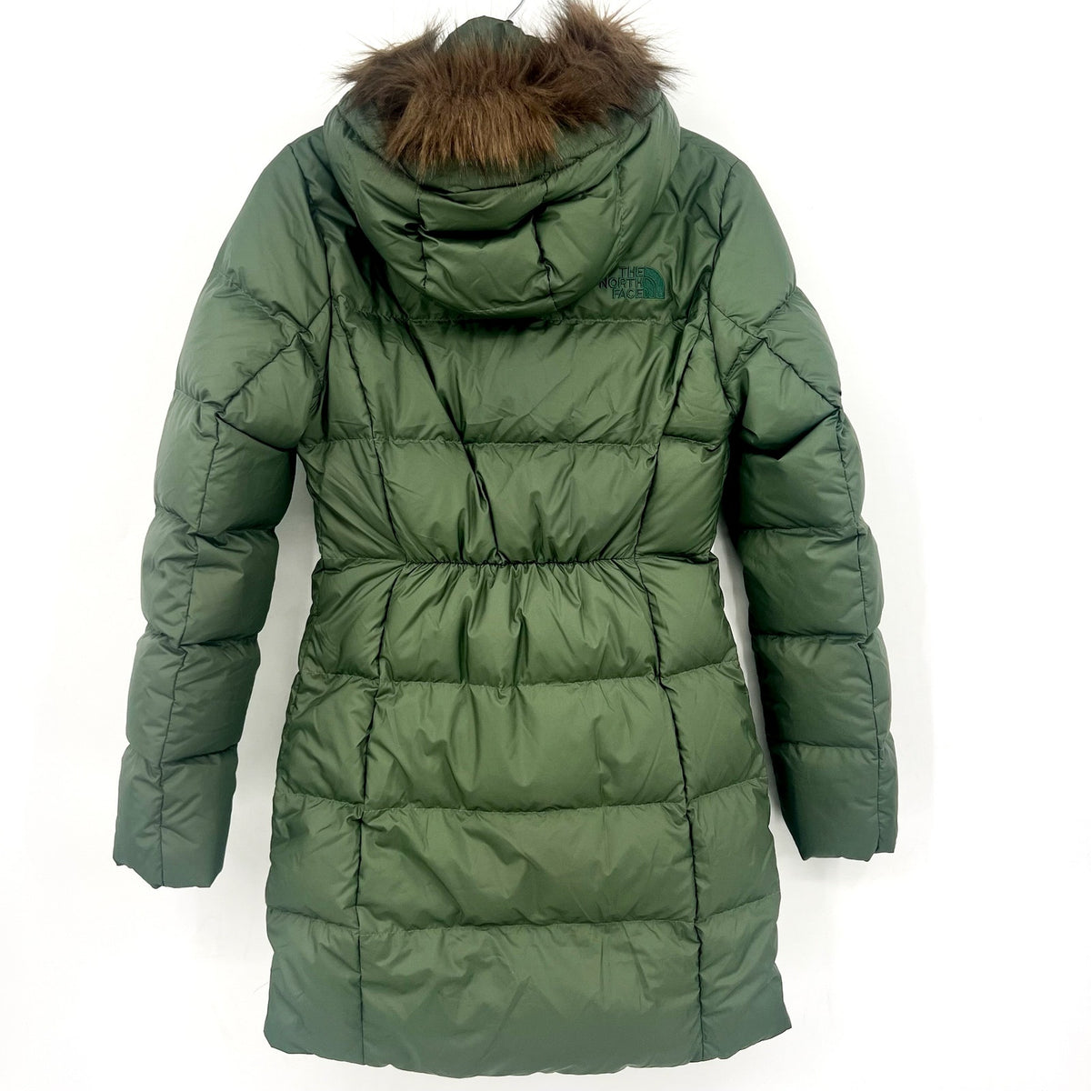 THE NORTH FACE Women’s New Dealio Down Parka Jacket XS Thyme Green Hood NWT