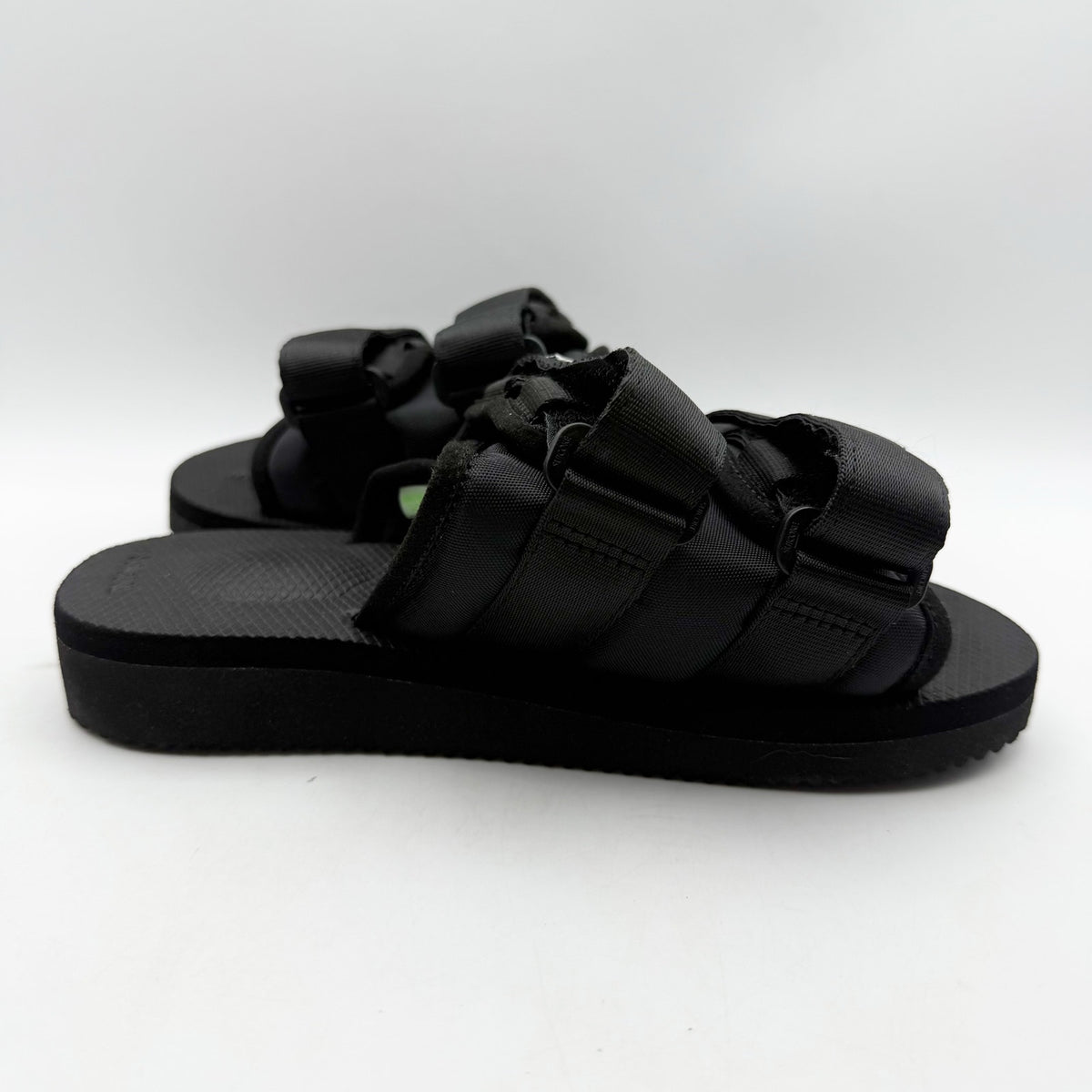 Suicoke Womens MOTO-VS Slip On Sandals Size 6 EU 35 Black Suede NWOB