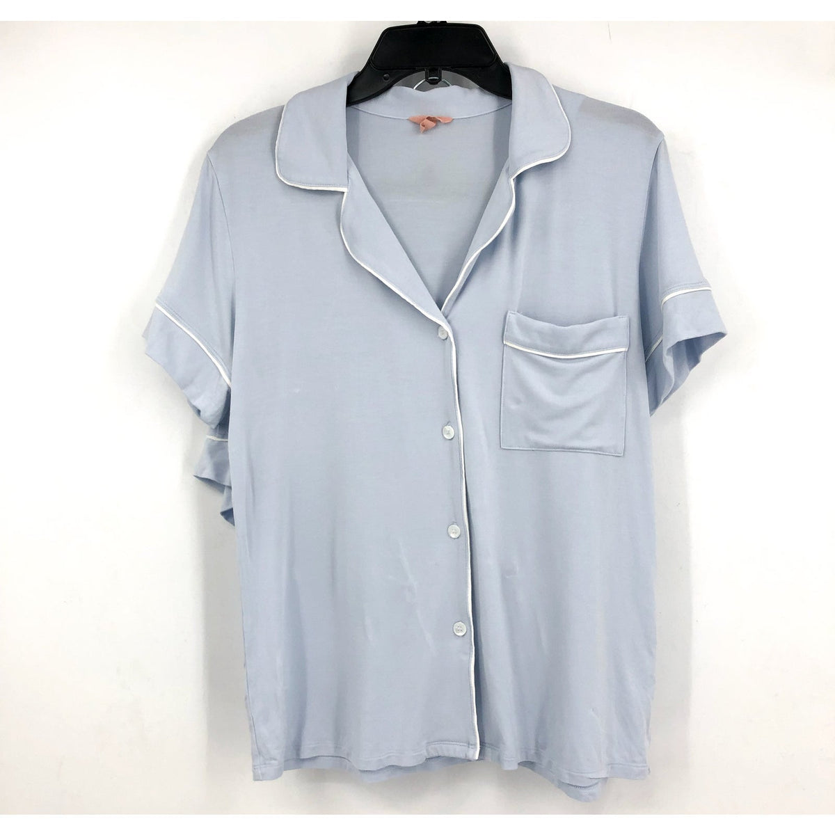 EBERJEY Gisele Relaxed Short PJ Set Small Ice Blue Ivory TENCEL Modal NWOT