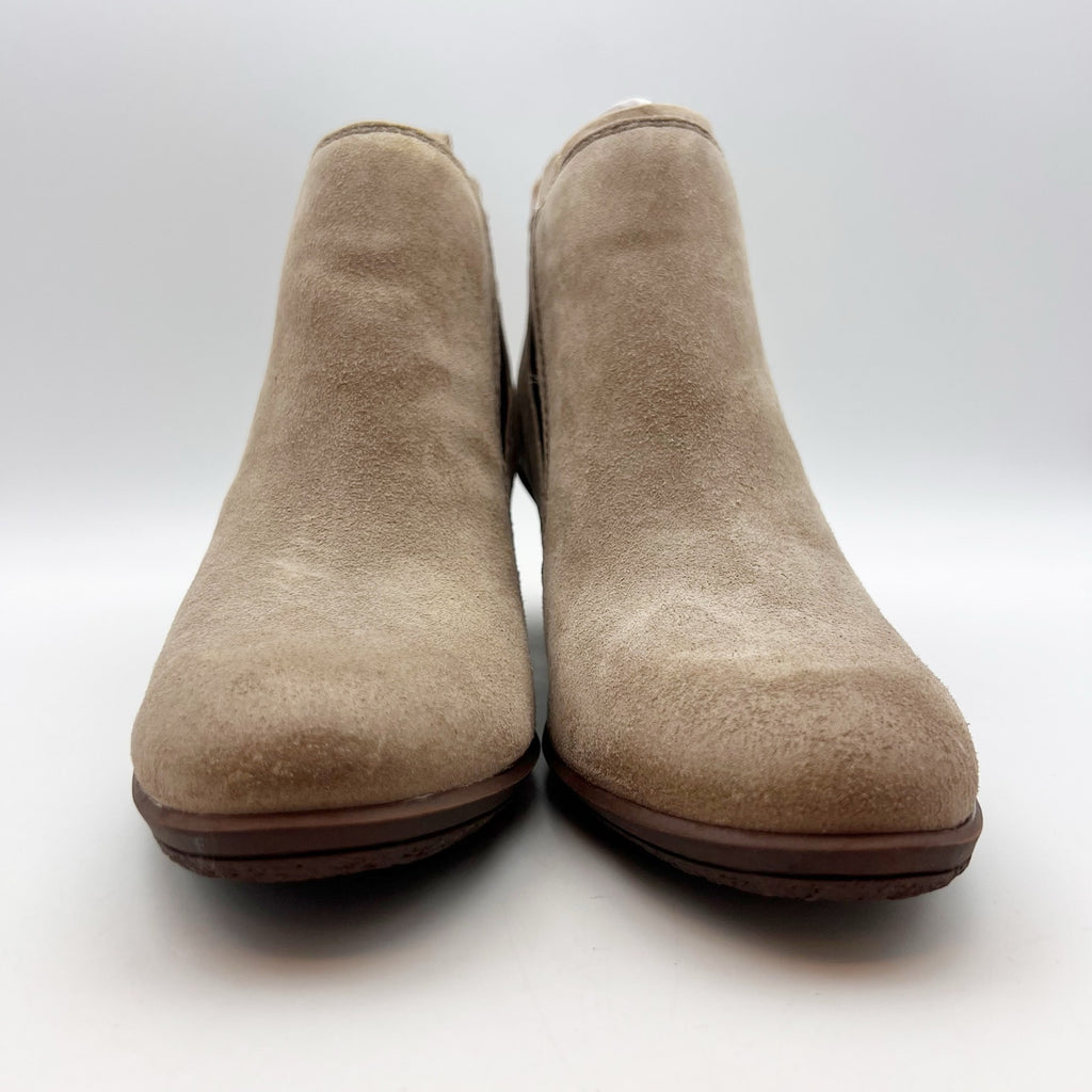 Comfortiva Womens Bailey Ankle Booties Size 8.5 EU 40 Tan Light Grey Leather NIB