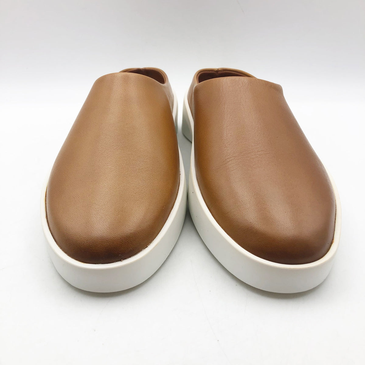 Wolf & Shepherd Cruise Mule Slip On Shoes Womens 6 Mens 4.5 Tan Leather NIB