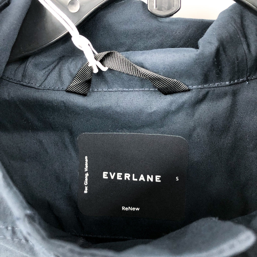 EVERLANE Women's The ReNew Poncho Hooded Raincoat Small Midnight Navy Blue NWT