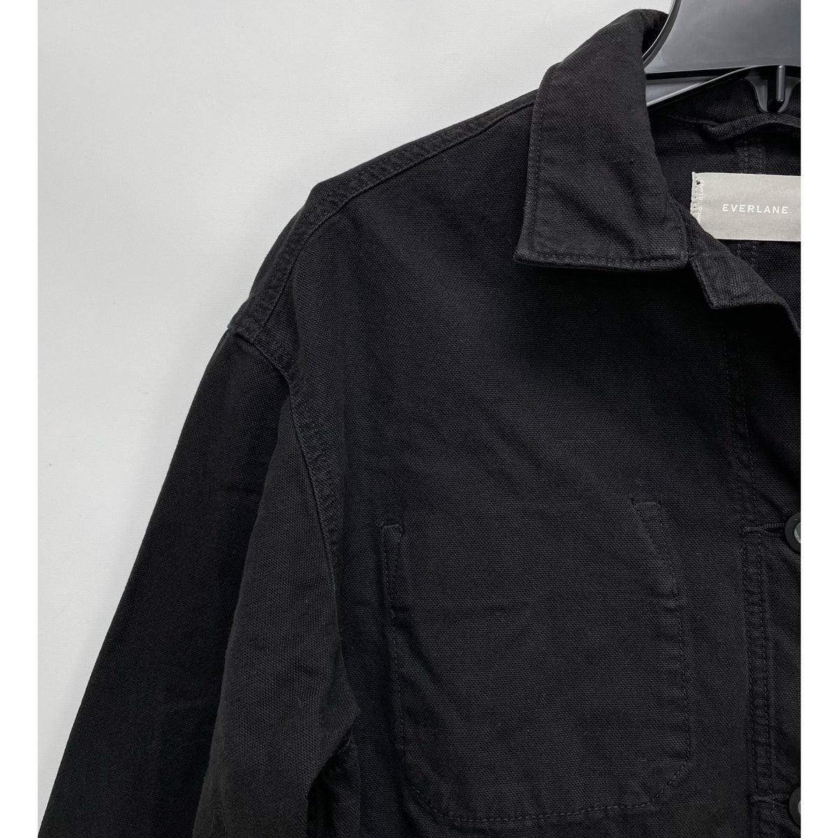 Everlane Womens The Cinchable Chore Jacket XS Black Cotton Canvas NWT