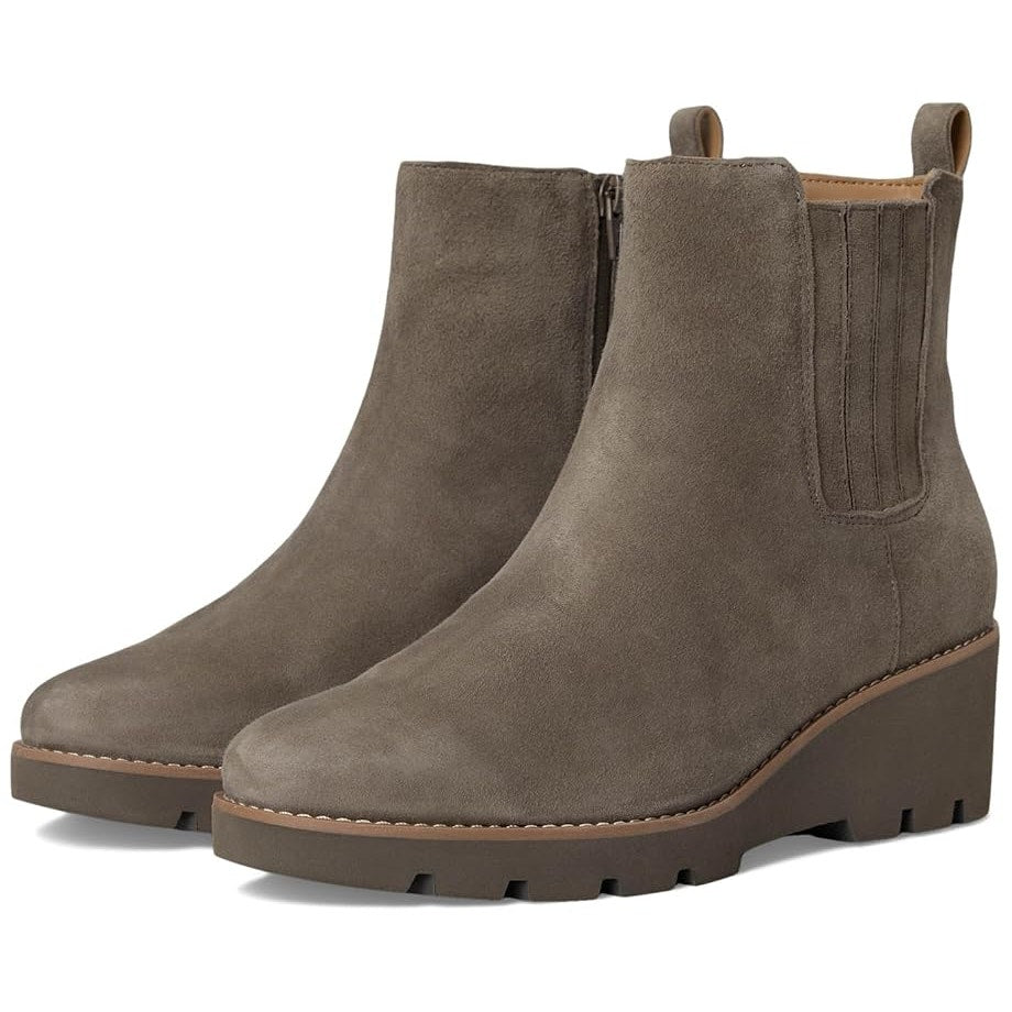 Vionic Womens Aria Ankle Booties US 12 Wide EU 43 Grey Suede NWOB