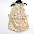 BARDOT JUNIOR Baby Leopard Trim Romper 12-18 Months Cream Beige Peplum NWT