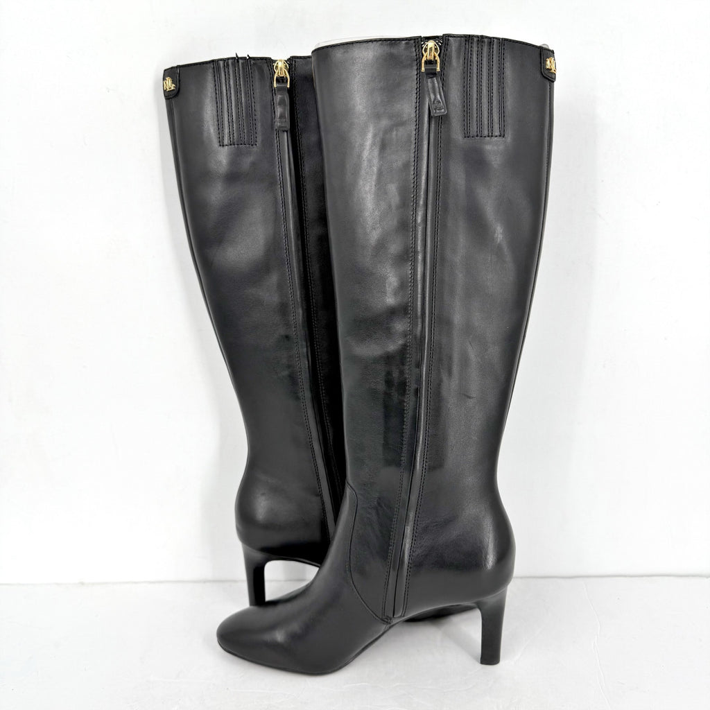 Lauren Ralph Lauren Womens Caelynn II Tall Boots US 5.5 EU 36 Black Leather NIB