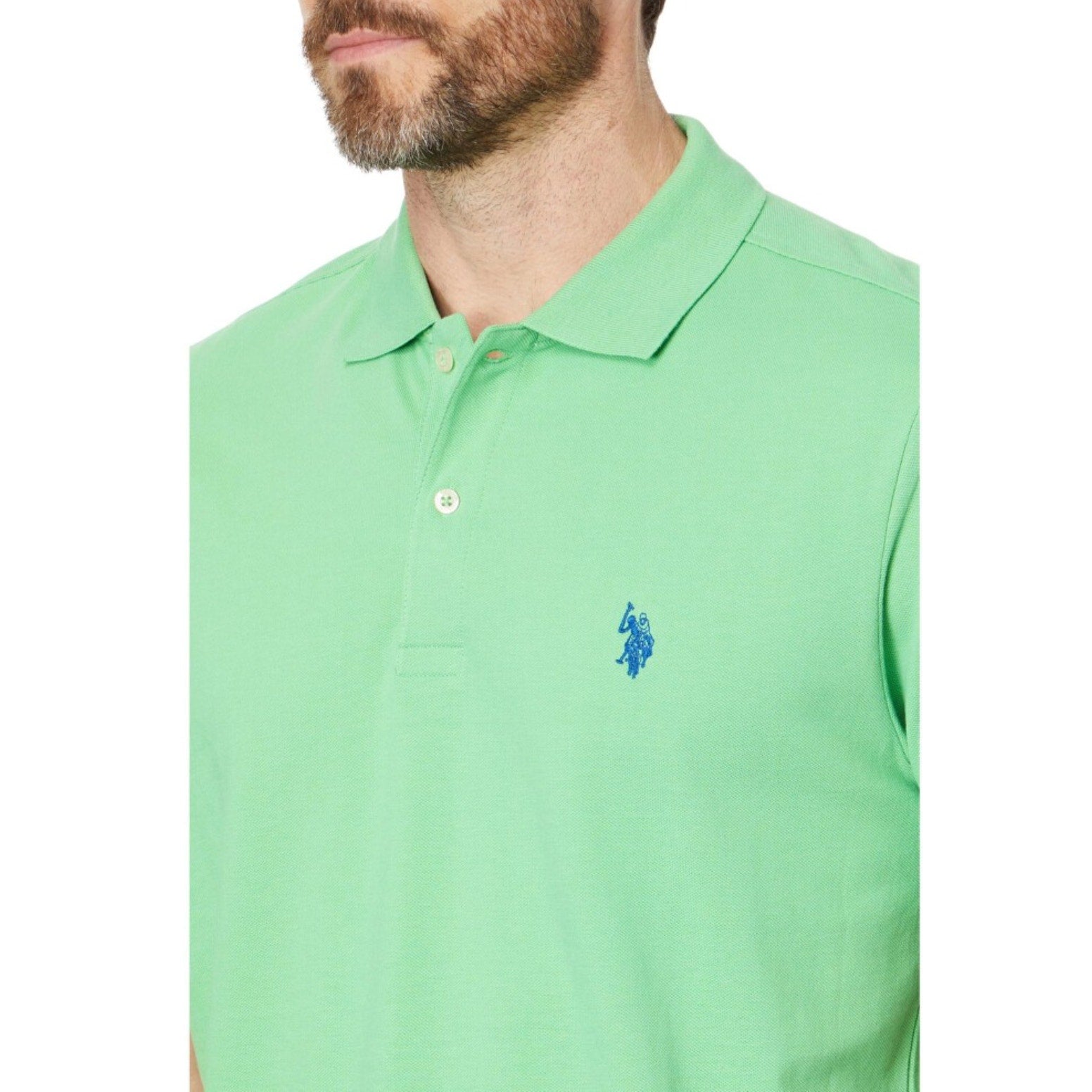 U.S POLO ASSN Men's Pique Polo Shirt XL Berkeley Green Short Sleeve NWT
