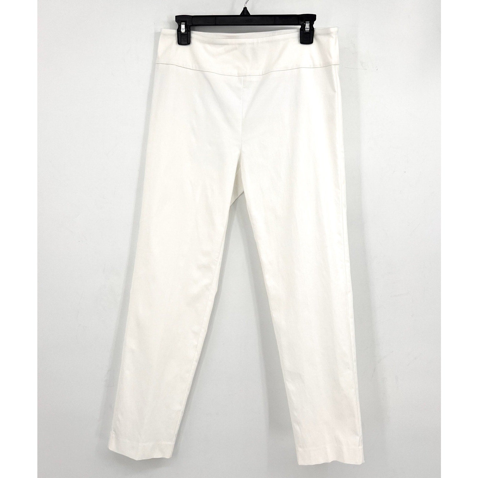 ELLIOTT LAUREN Women's Classic Pull-On Ankle Pants Size 12 White Back Slit NWOT