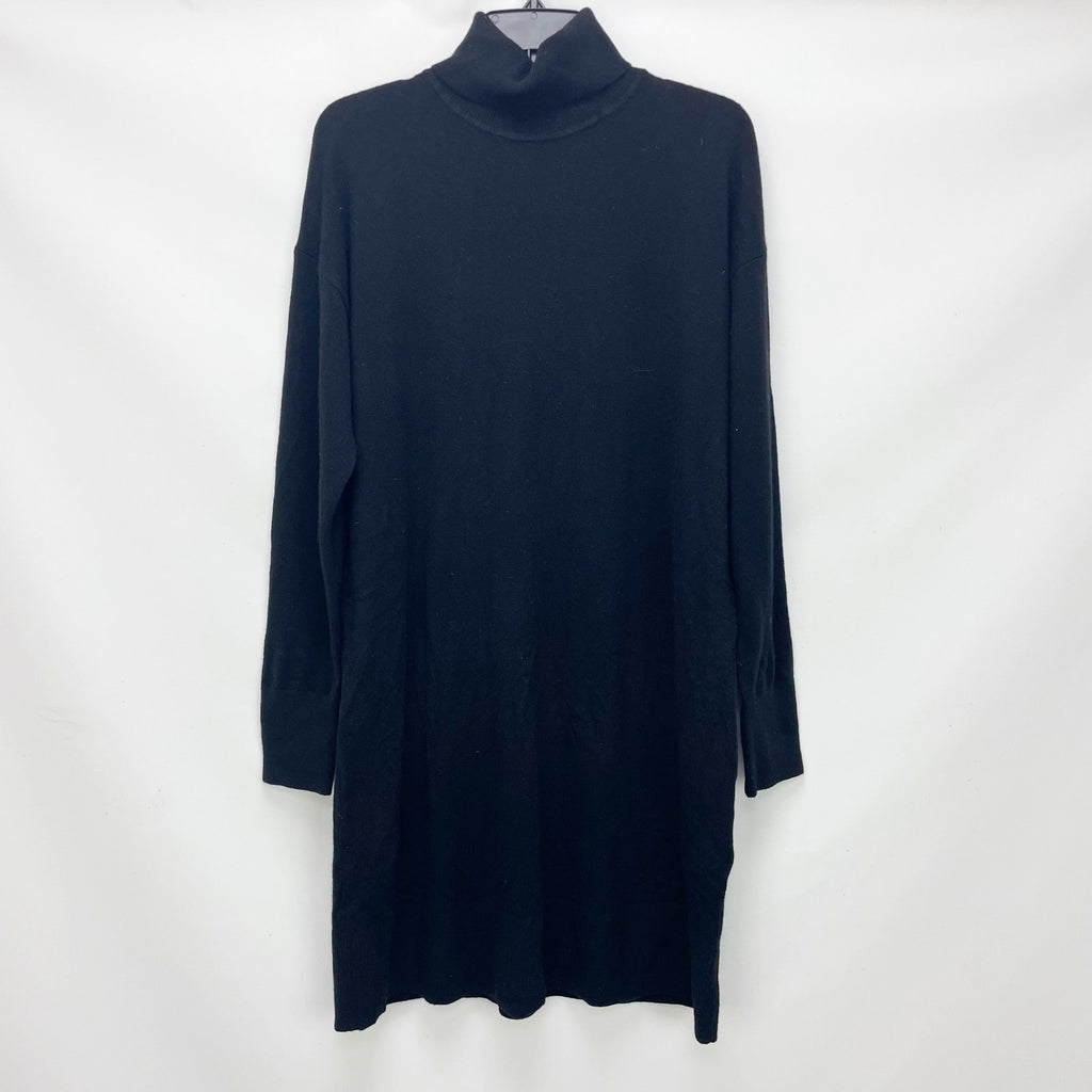 Everlane Womens The Cashmere Turtleneck Dress Large Black NWT