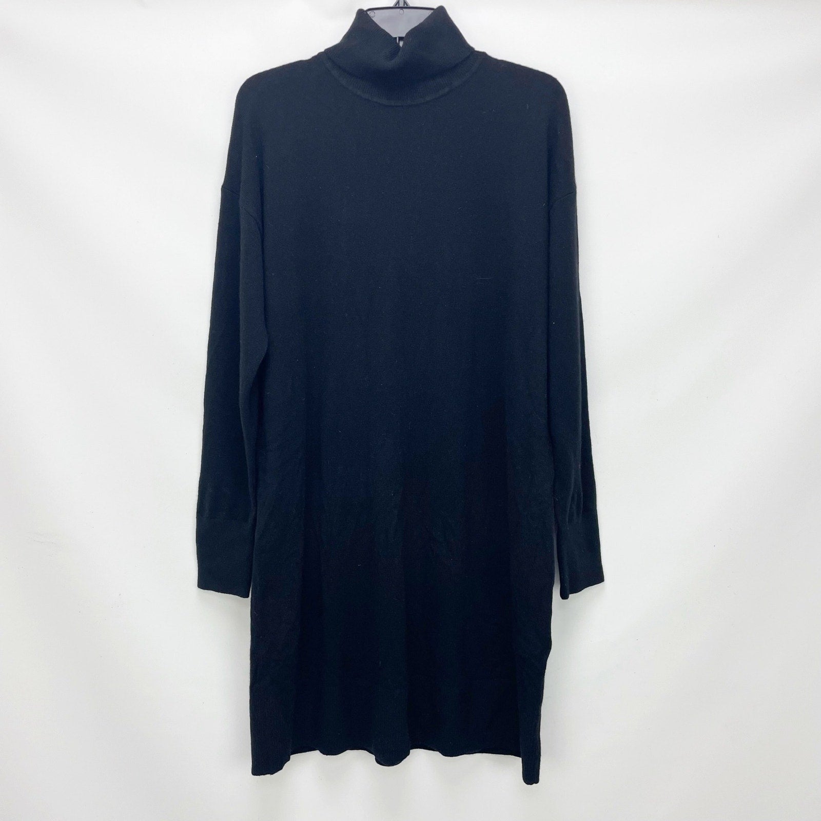 Everlane Womens The Cashmere Turtleneck Dress Large Black NWT