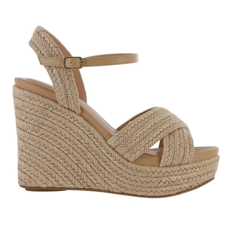 MIA Womens Alouette Wedge Sandal US 11 EU 42 Tan Natural Jute NWOB