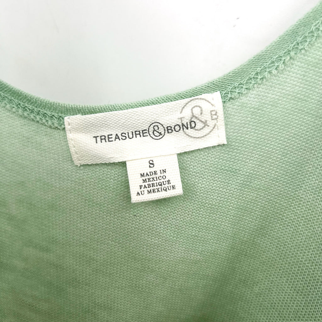 TREASURE & BOND Women's Ombré Knit Tank Top Small Mint Green Scoop Neck NWT